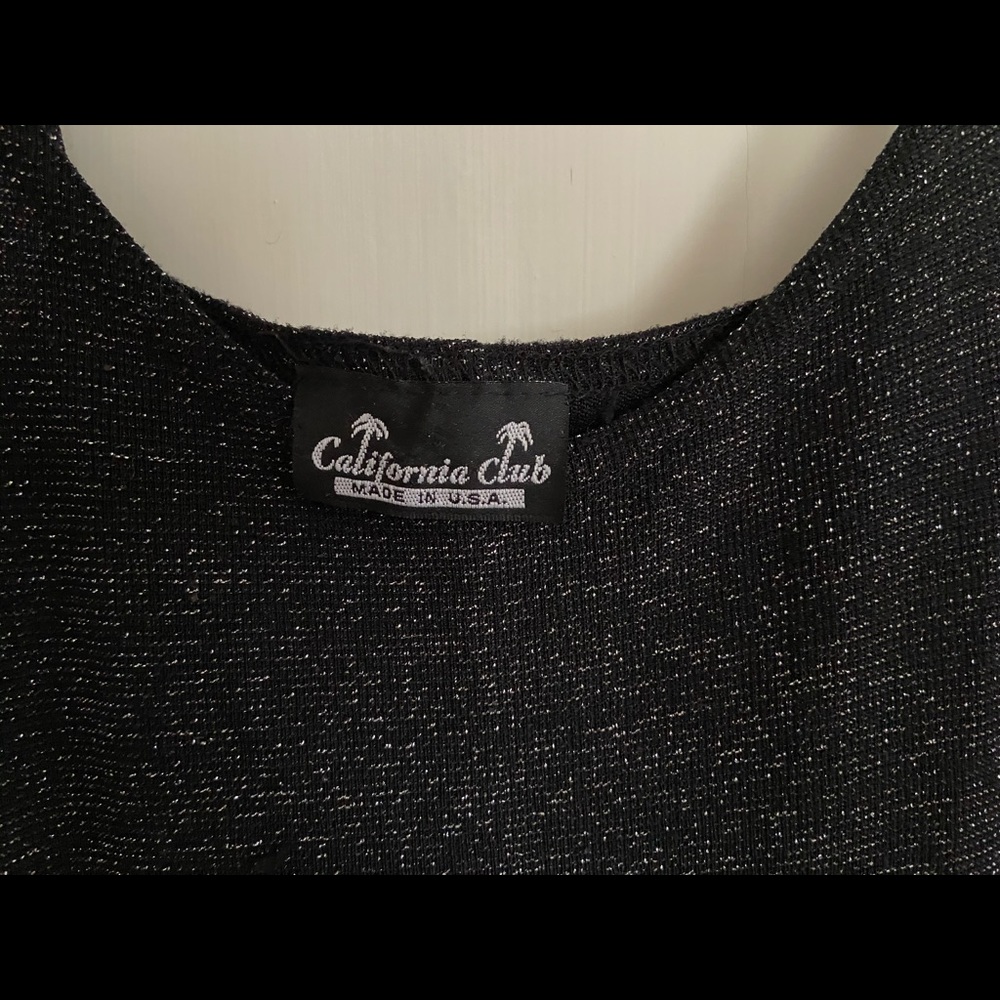 Vintage Y2K Metallic Little Black Dress - Picture 5 of 9